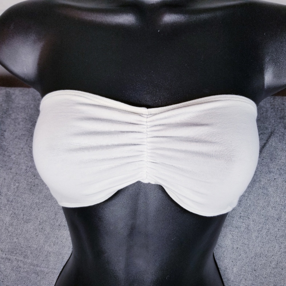 Cotton Spandex Jersey Ruched Front Tube Bra